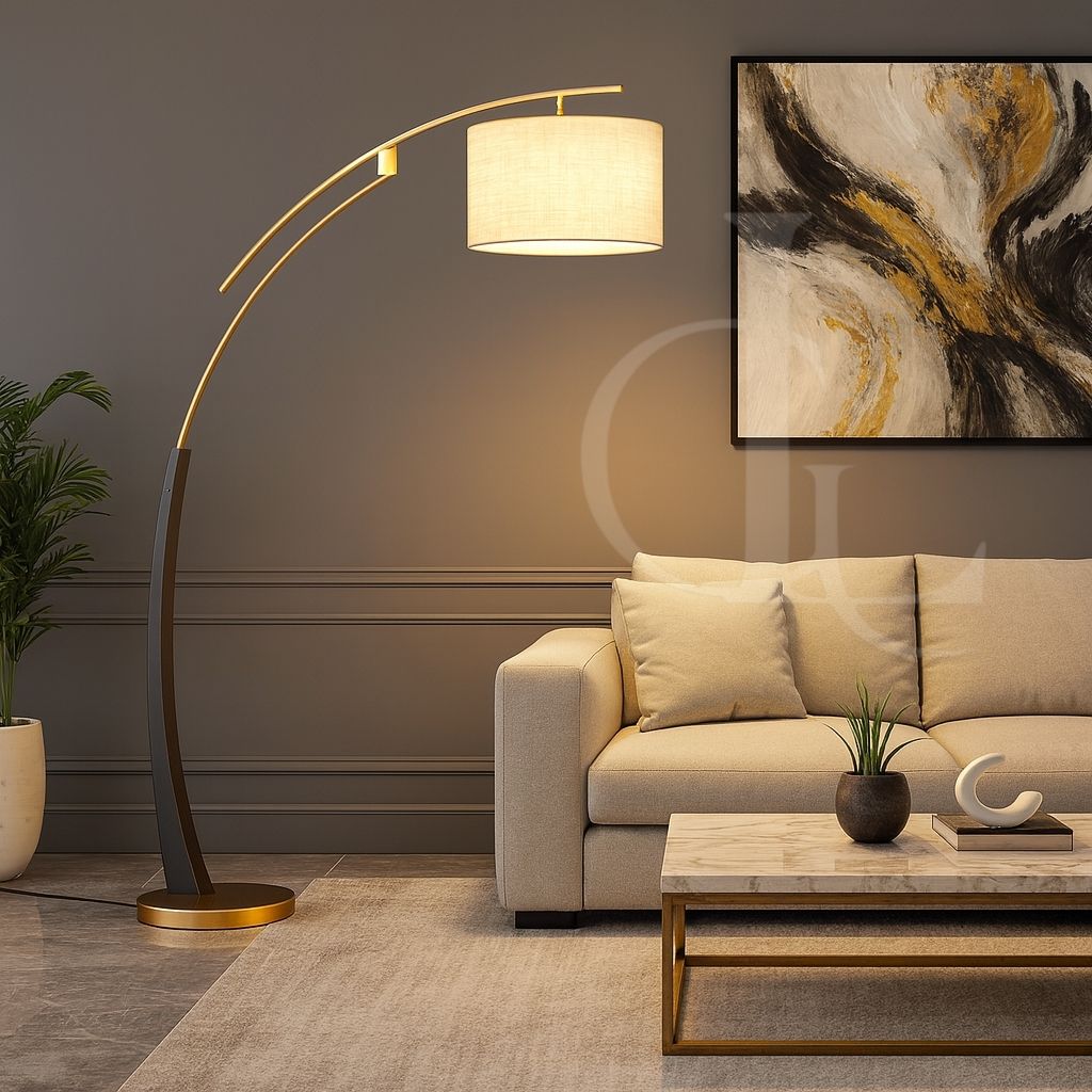 Skyward Lights (Black, Gold) Floor Lamp